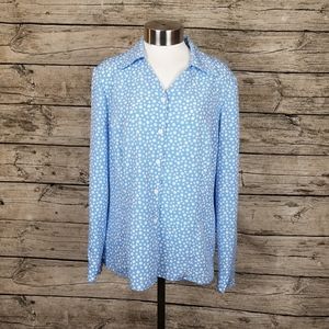 Liz Claiborne Collection Blue Button Down Long Sleeve Shirt Size 10